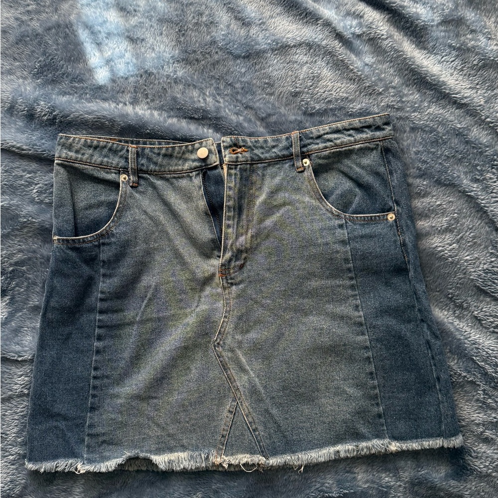 Altar'd State Denim Mini Skirt in Blue